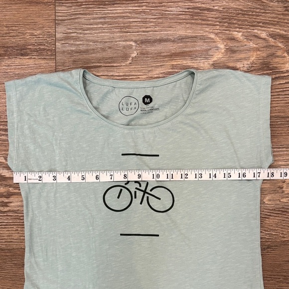 Lufa Lufa Women's Size Medium Small Mint Green Bicycle Print Cotton Tank Top EUC - Picture 8 of 11